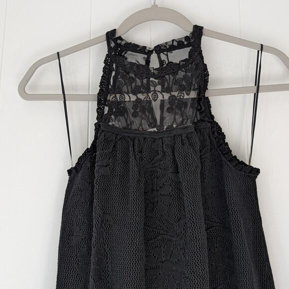 NWT Zara Knit Black Lace Halter Neck Midi Dress, Size S - Picture 8 of 8